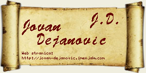 Jovan Dejanović vizit kartica